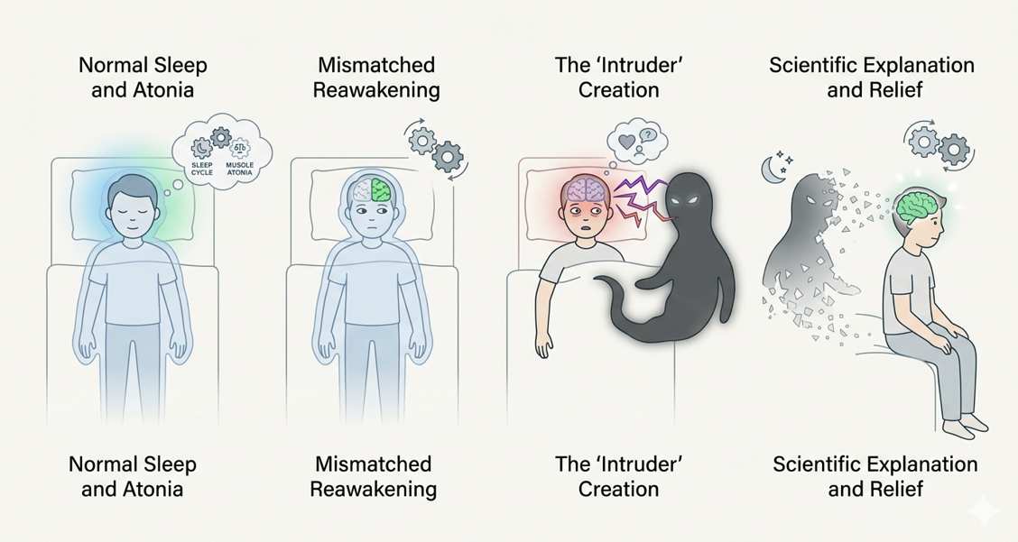 Sleep Paralysis (Ketindihan): Penjelasan Sains Sederhana di Balik "Bayangan Hitam" yang Menindih Dadamu di Malam Hari